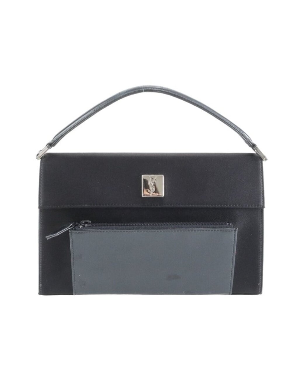 Saint Laurent Yves YSL Leather Handbag Black Rem